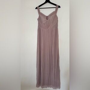 NWT Women’s ASOS Evening Gown Ruched Drape Flutter Sleeve Keyhole Maxi Dress